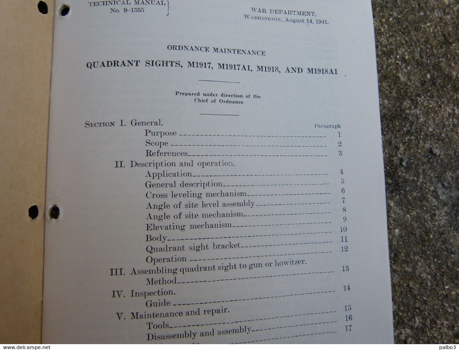 Livre TM Technical Manual US Quadrant Sights M1917 1917A1 M1918 M1918A1 1941