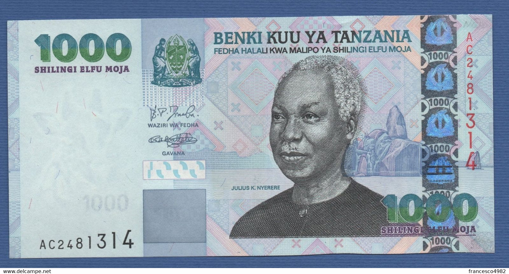 TANZANIA - P.36 – 1.000 SHILLINGS ND 2003 - UNC Prefix AC - Tanzania