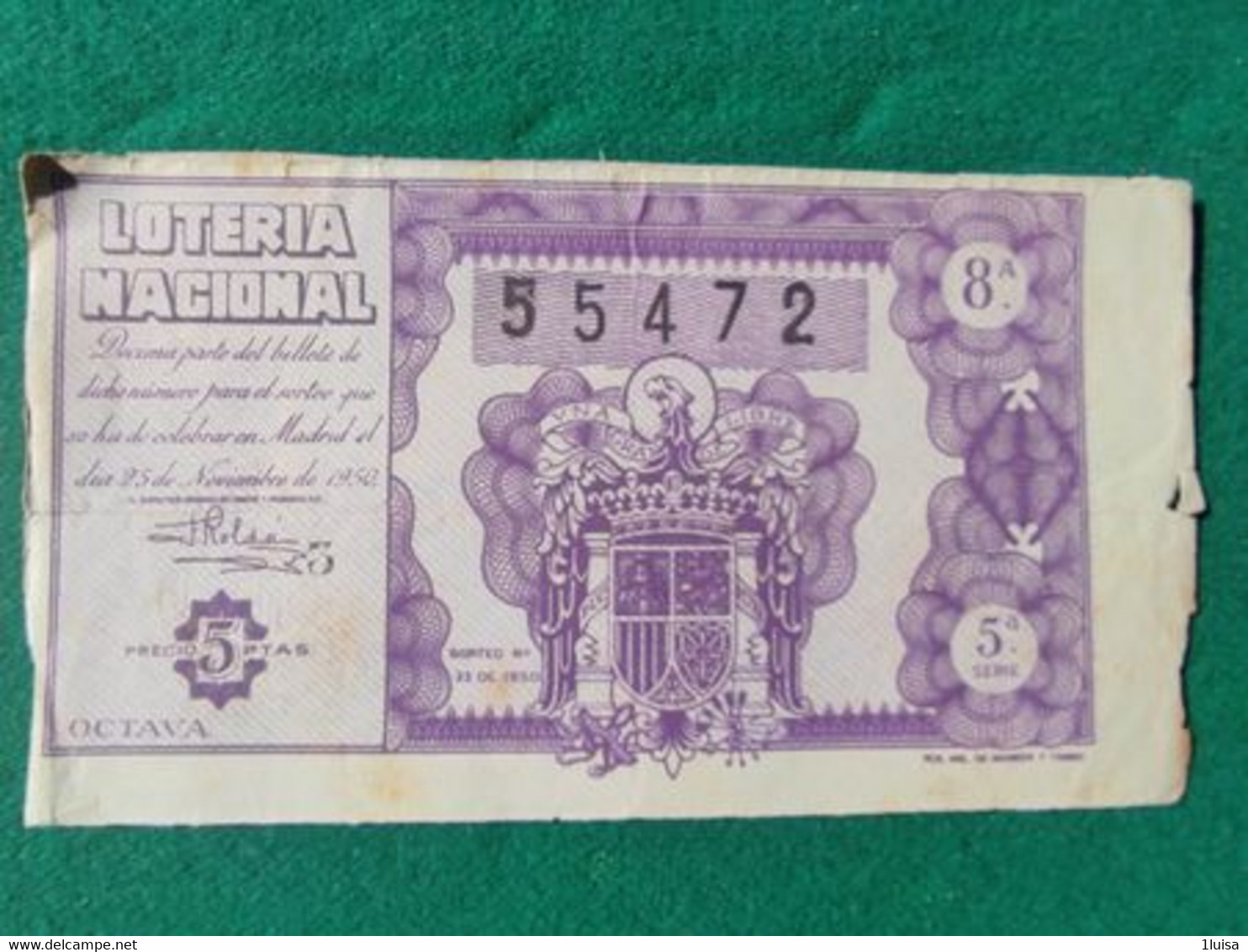 Spagna Lotteria Nazionale 1950 - A Identifier