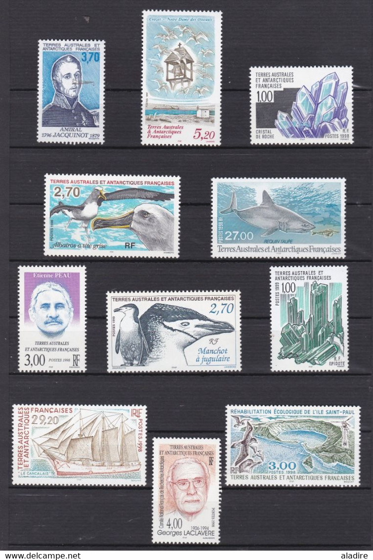 Petite collection de timbres des TAAF : Terres Australes et Antarctiques Françaises - Bloc, bandes, timbres neufs