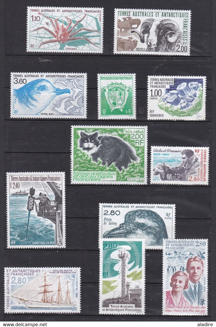 Petite collection de timbres des TAAF : Terres Australes et Antarctiques Françaises - Bloc, bandes, timbres neufs