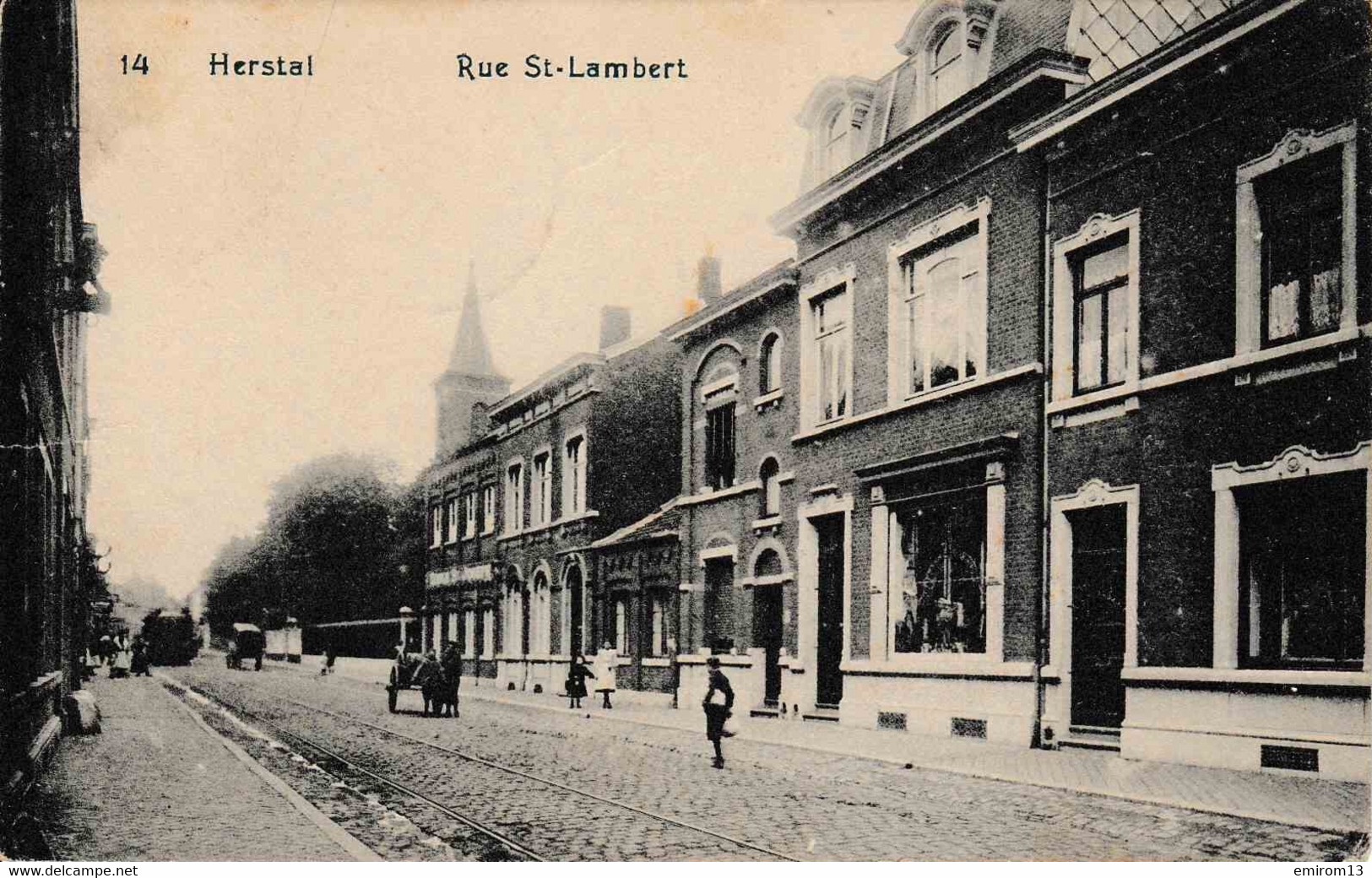 Herstal Rue Saint Lambert école Saint Joseph Voie De Tram 1914 - Herstal