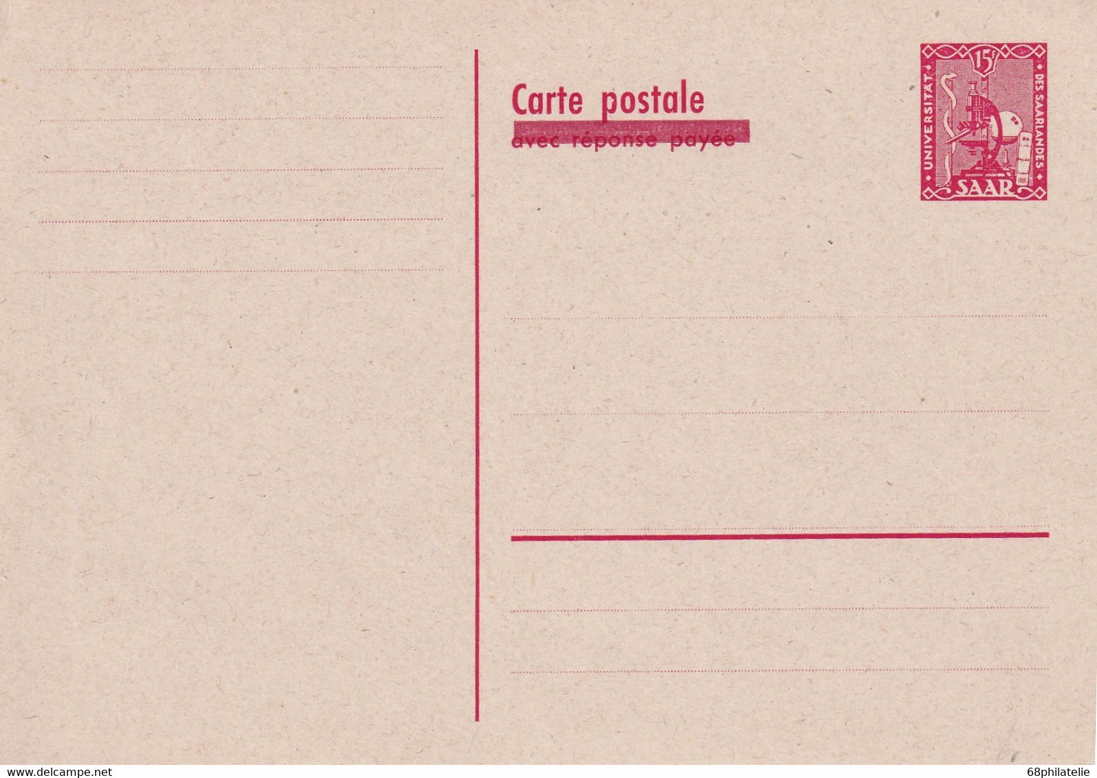 SAAR   ENTIER POSTAL/GANZSACHE/POSTAL STATIONARY CARTE - Ganzsachen