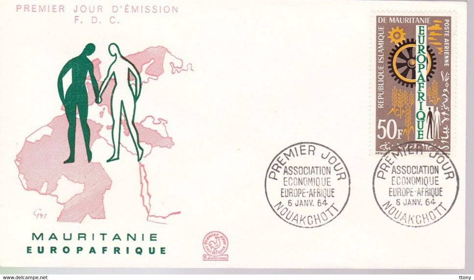 Une Enveloppe  Premier Jour  Nouakghott   F.D.C  République De Mauritanie  Année 1964  Association économique - Mauritania (1960-...)