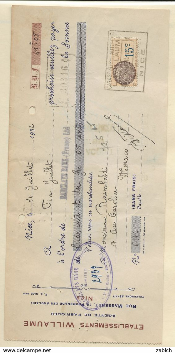 FISCAUX DE MONACO EFFET DE COMMERCE N°2  10C BRUN Percé En ZIG ZAG 1923 - Fiscale Zegels