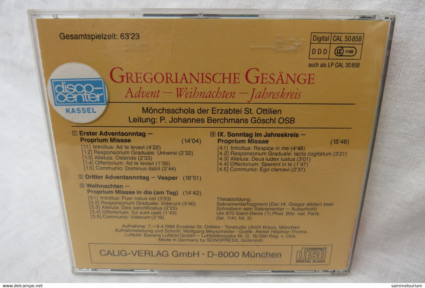 CD "Gregorianische Gesänge" Mönchsschola Der Erzabtei St. Ottilien - Canciones Religiosas Y  Gospels
