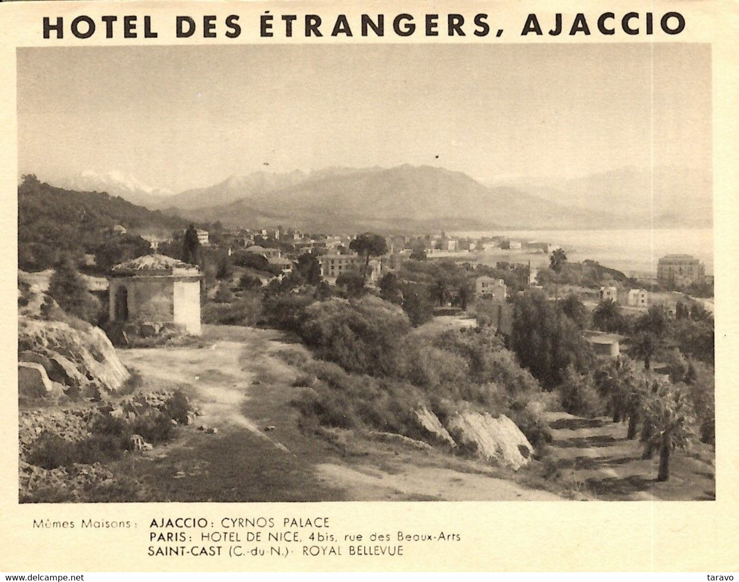 CORSE - 1920/30 - HOTEL DES ETRANGERS, AJACCIO, Rue Rossi - UNE CHAMBRE - Ajaccio