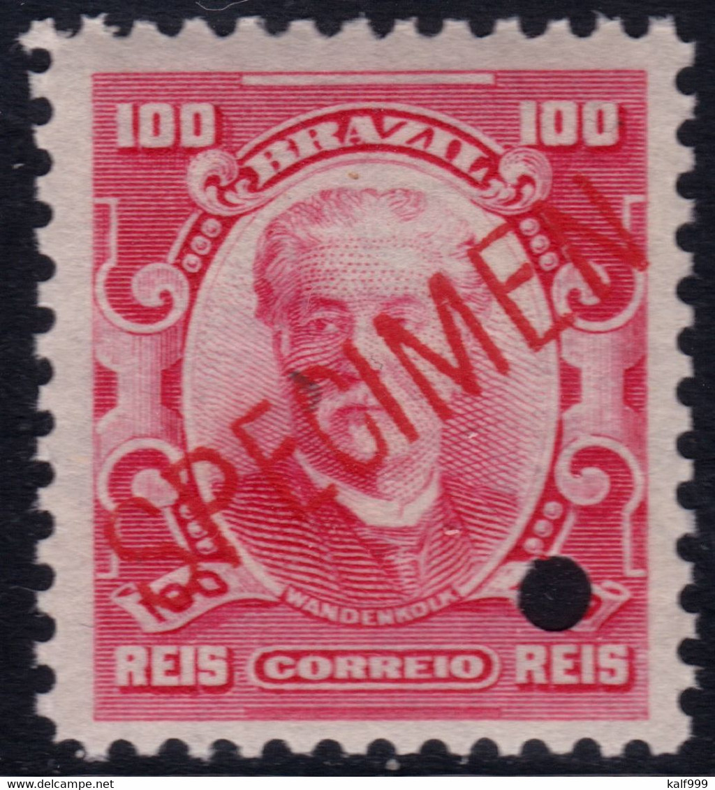 ✔️ Brazil 1906 - Eduardo Wandenkolk SPECIMEN Diagonal Overprint In Red ** MNH - Depart 1€ - Nuevos