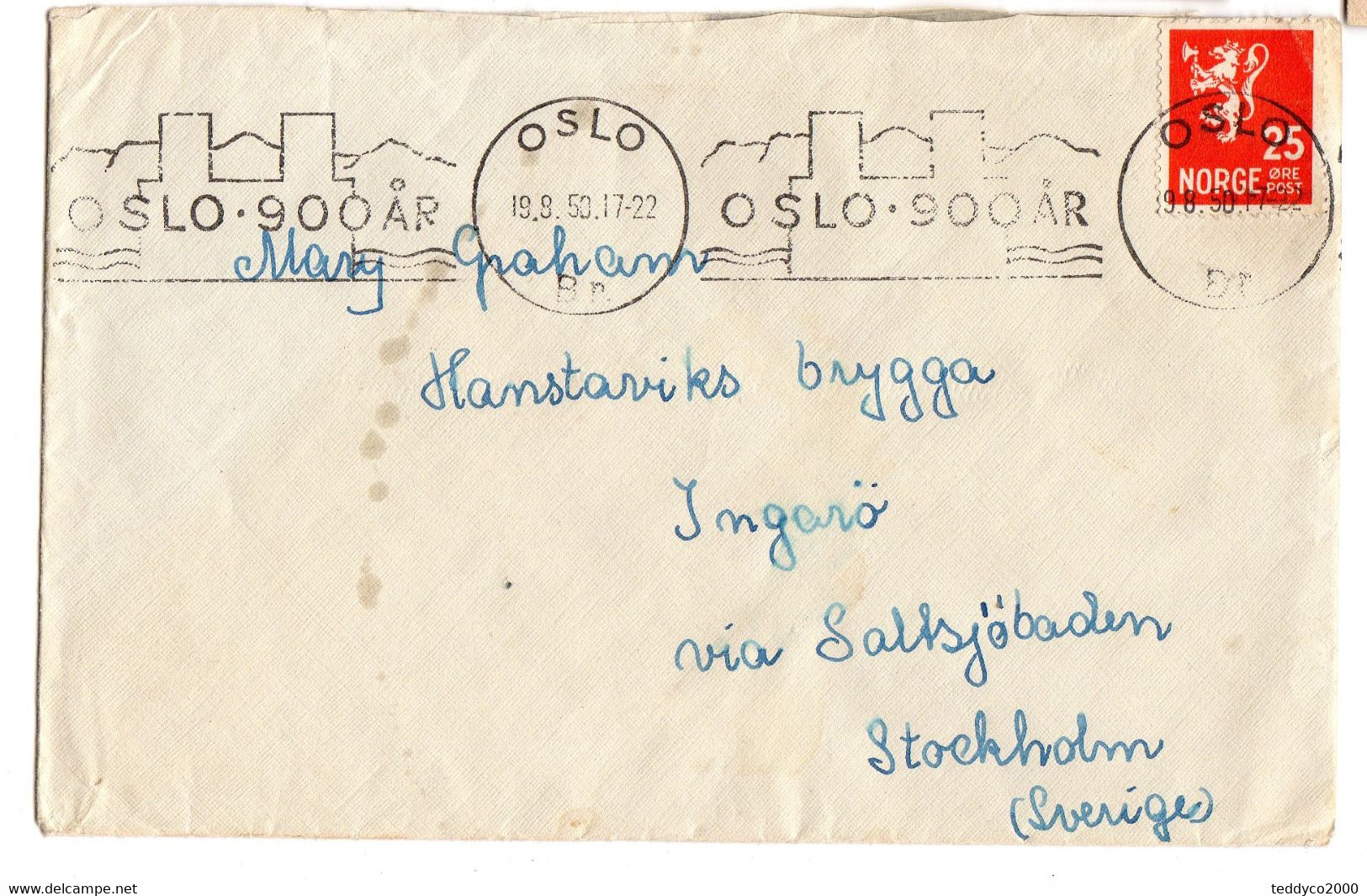 NORGE Oslo 900 Ar 1950 - Andere & Zonder Classificatie