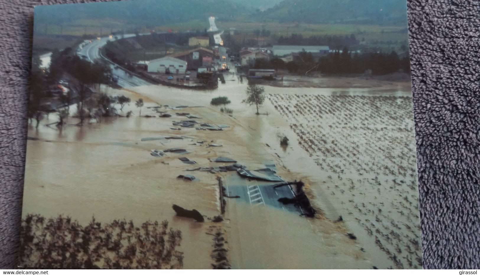 CPM INONDATIONS 12 ET 13 NOVEMBRE 1999 AUDE VILLEDAIGNE RN 113 EMPORTEE PAR LA CRUE DE L ORBIEU  ED COMURHEX - Catastrophes