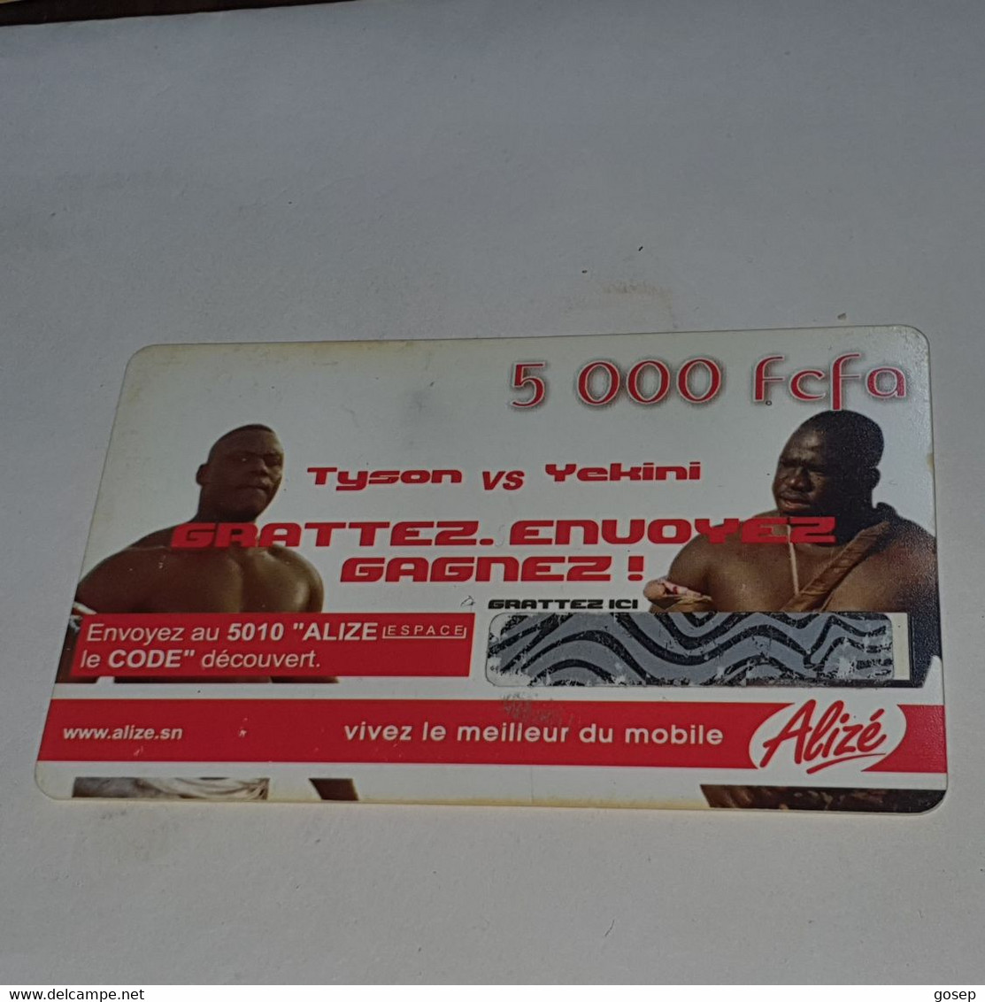 Senegal-(SN-ALI-REF-0008)-lutte-tyson Vs Yekini-(6)-(5.000fcfa)-(1550-484-1522-079)-used Card+1card Prepiad Free - Senegal