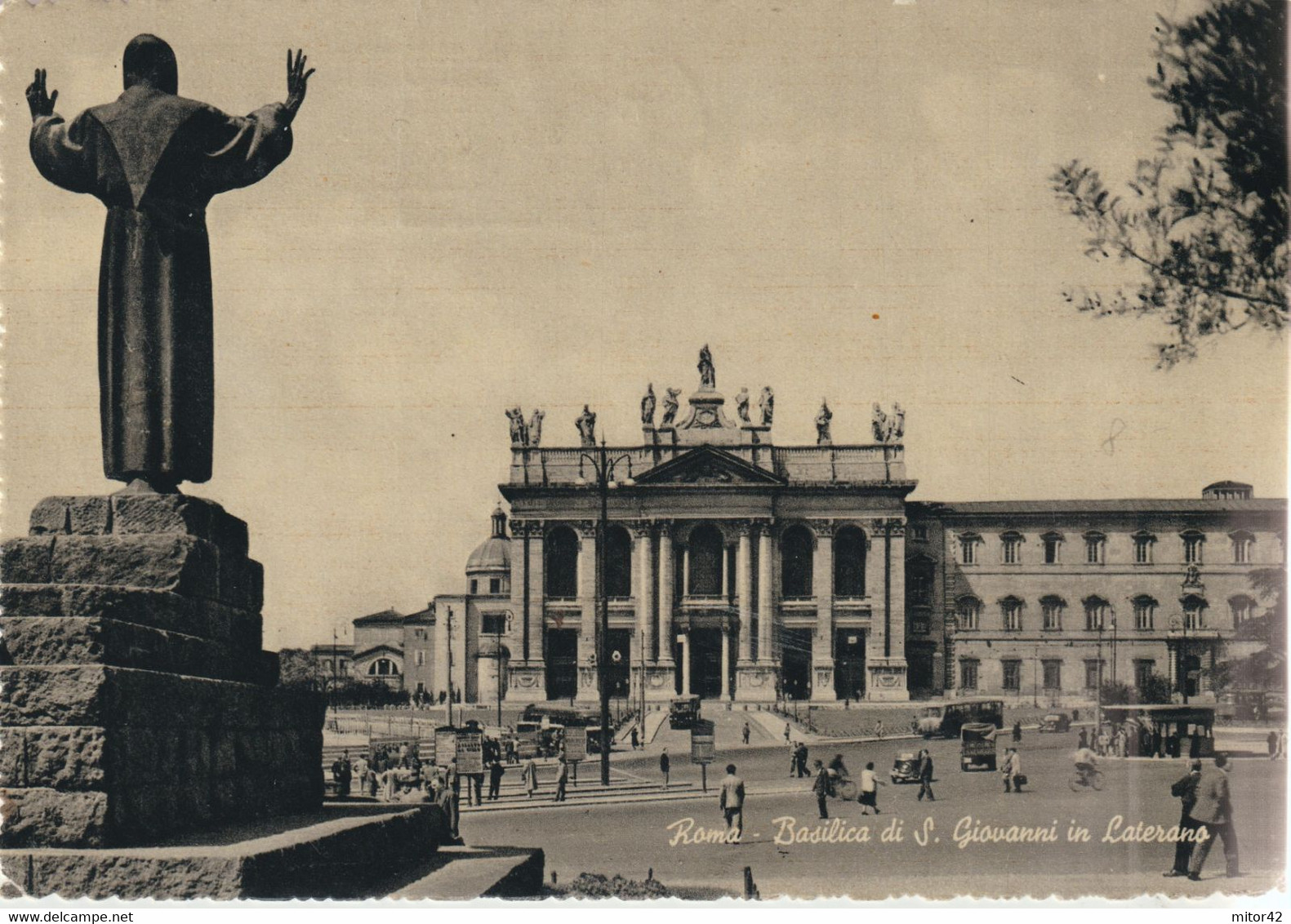 23-Vaticano-L.12/13 Basiliche Su Cartolina S.Giovanni In Laterano-v.1952 X L' Estero: Svizzera - Sonstige & Ohne Zuordnung