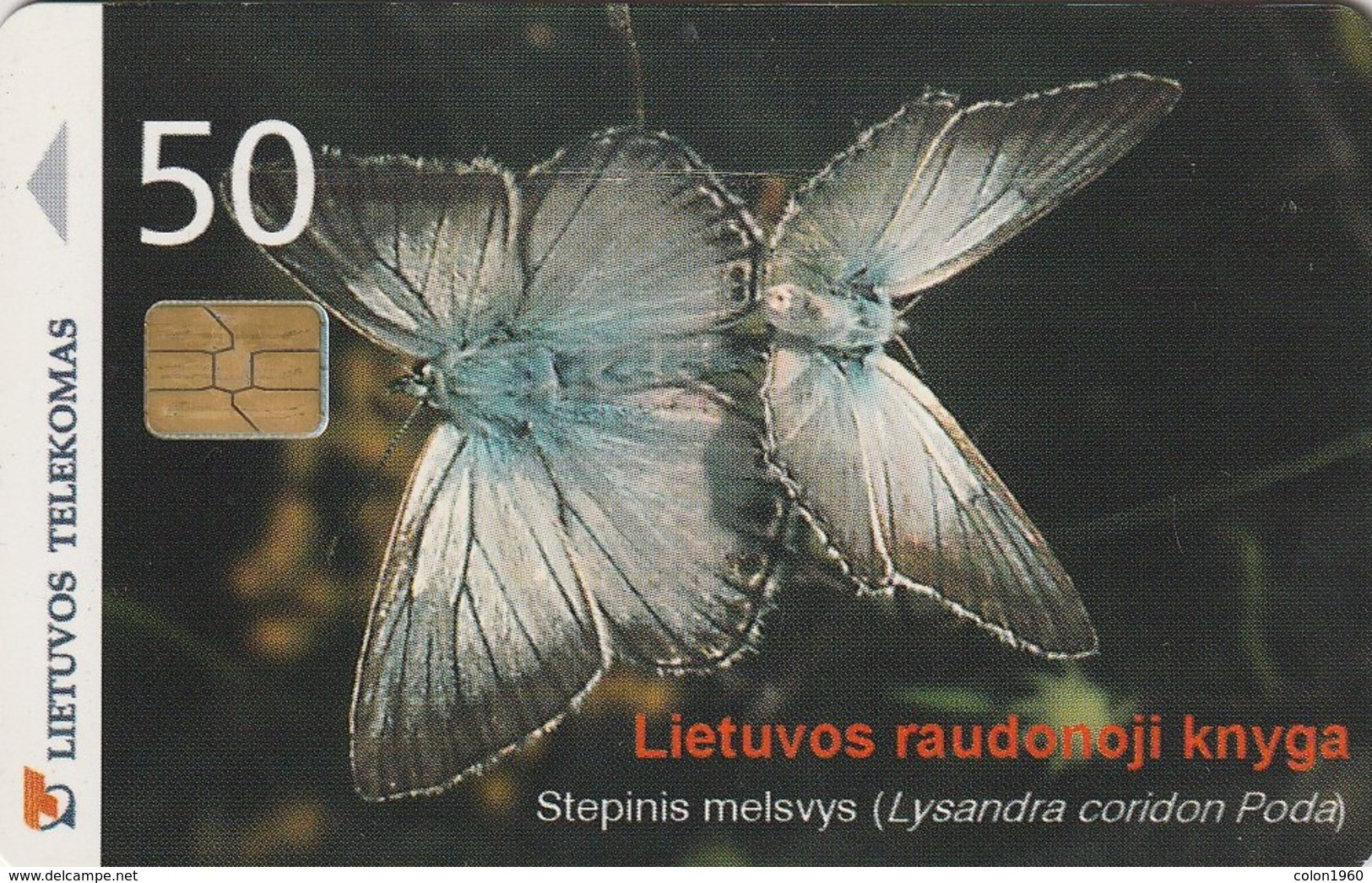 LITUANIA. CHIP. Butterfly Lysandra Coridon. LT-LTV-C051. (004). - Farfalle