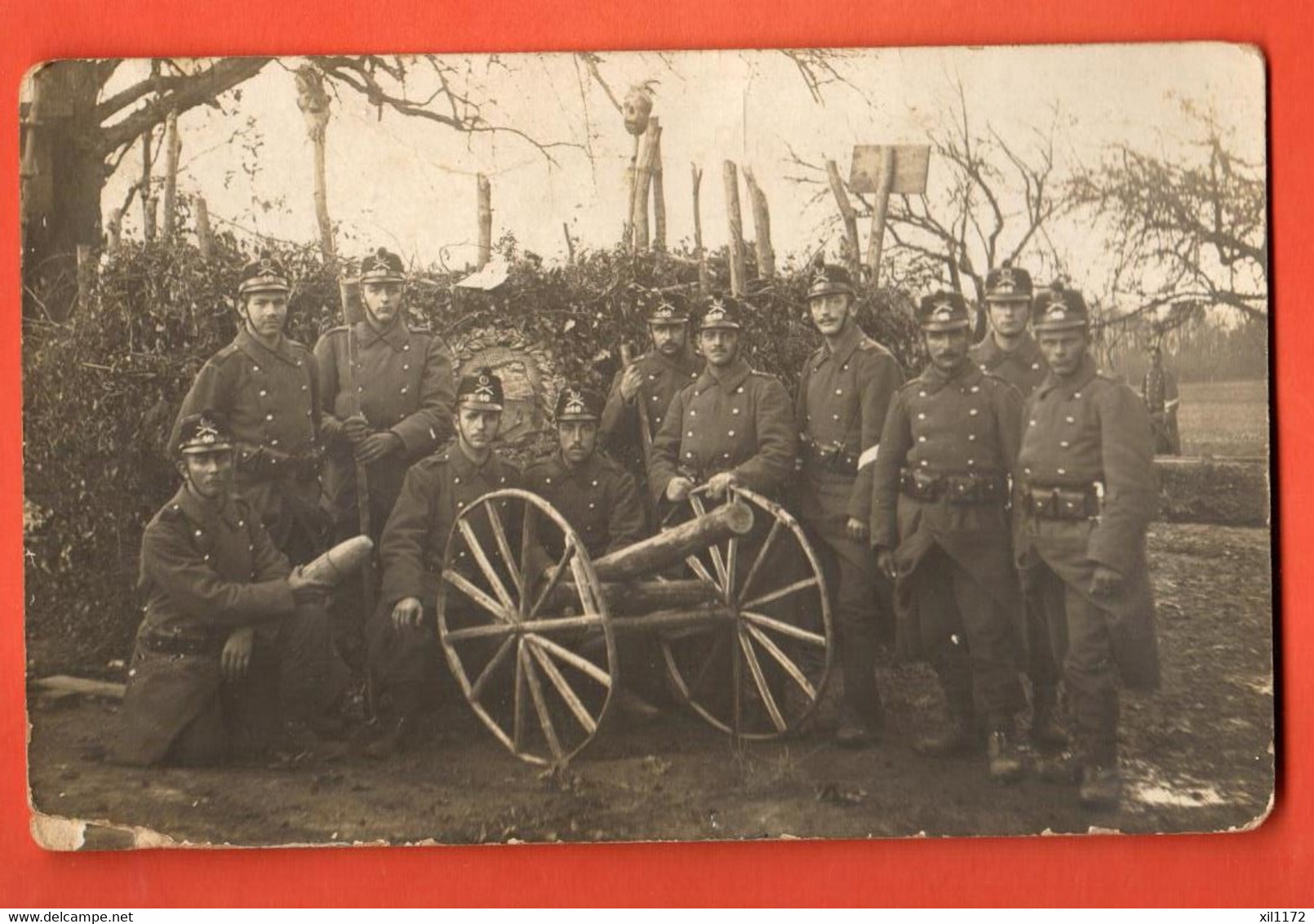 MUA-17 Carte-Photo-Karte 1914-1918 Groupe De Militaires.Ort Zu Bestimmen. Gelaufen 1916 Feldpost Nach Villmergen Aargau - Other & Unclassified