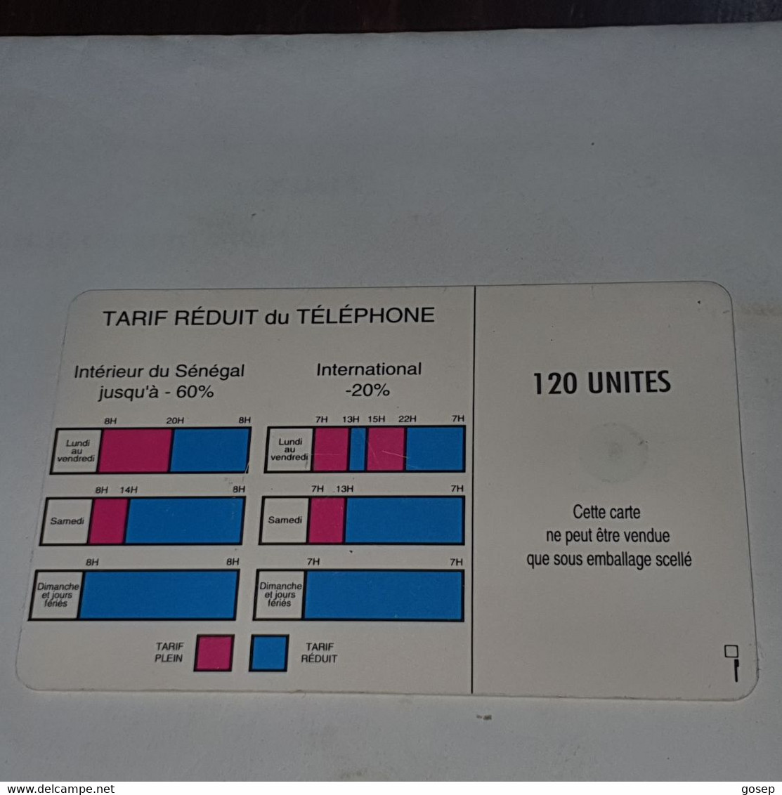 Senegal-(SN-SON-0021A-sen-18)-LOGO-setting1-(17)-(120units)-(not Number)-used Card+1card Prepiad Free - Senegal