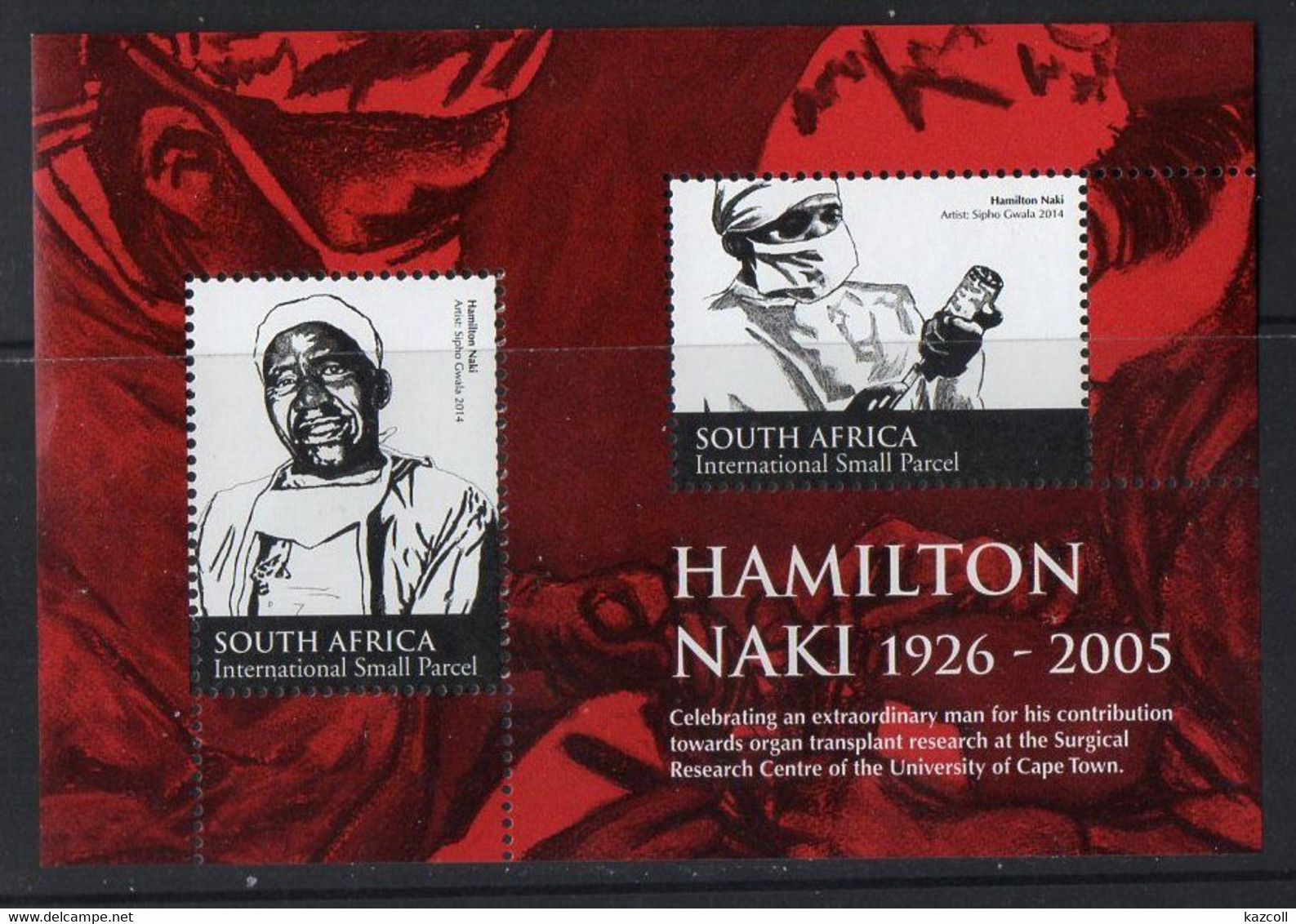 South Africa 2014. Hamilton Naki. The Medicine. Healthcare. Organ Transplant. Famous People.  MNH - Nuevos