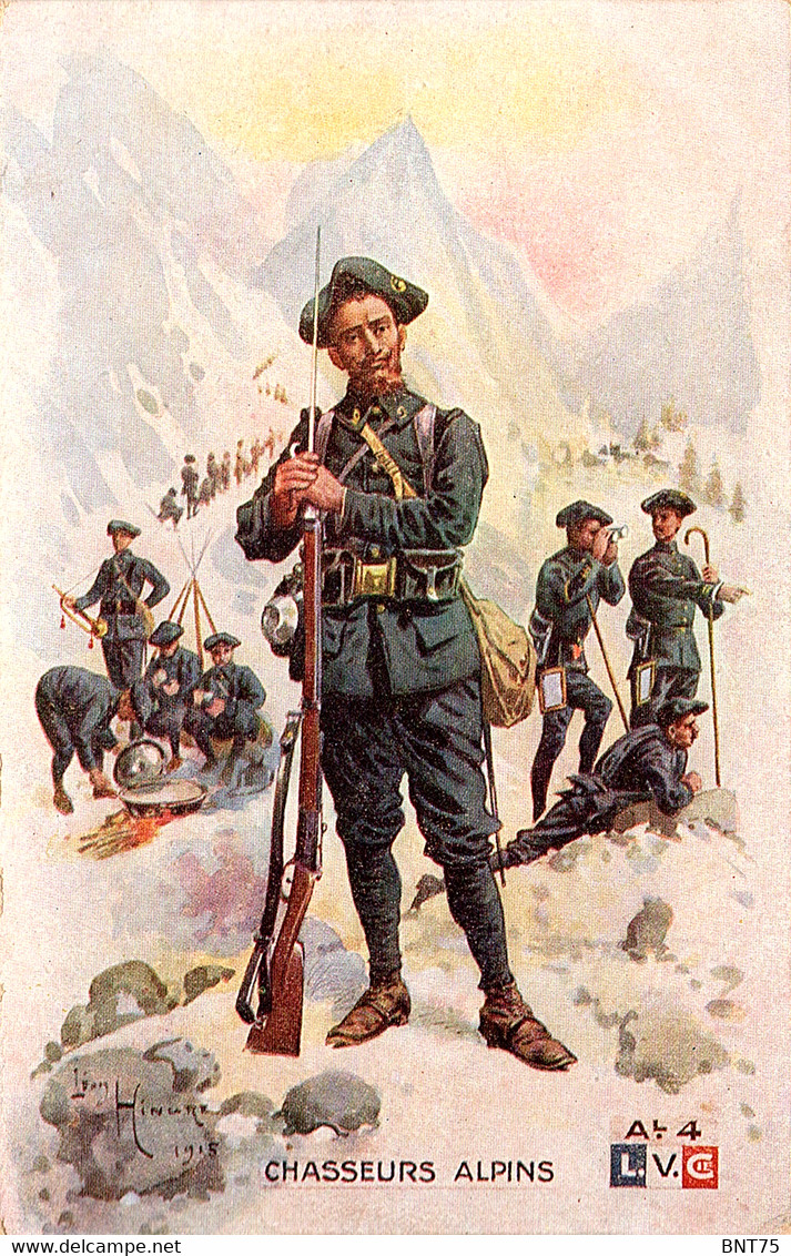 Chasseurs Alpins, Bivouac En Montagne. Dessin De Léon Hingre - Regiments