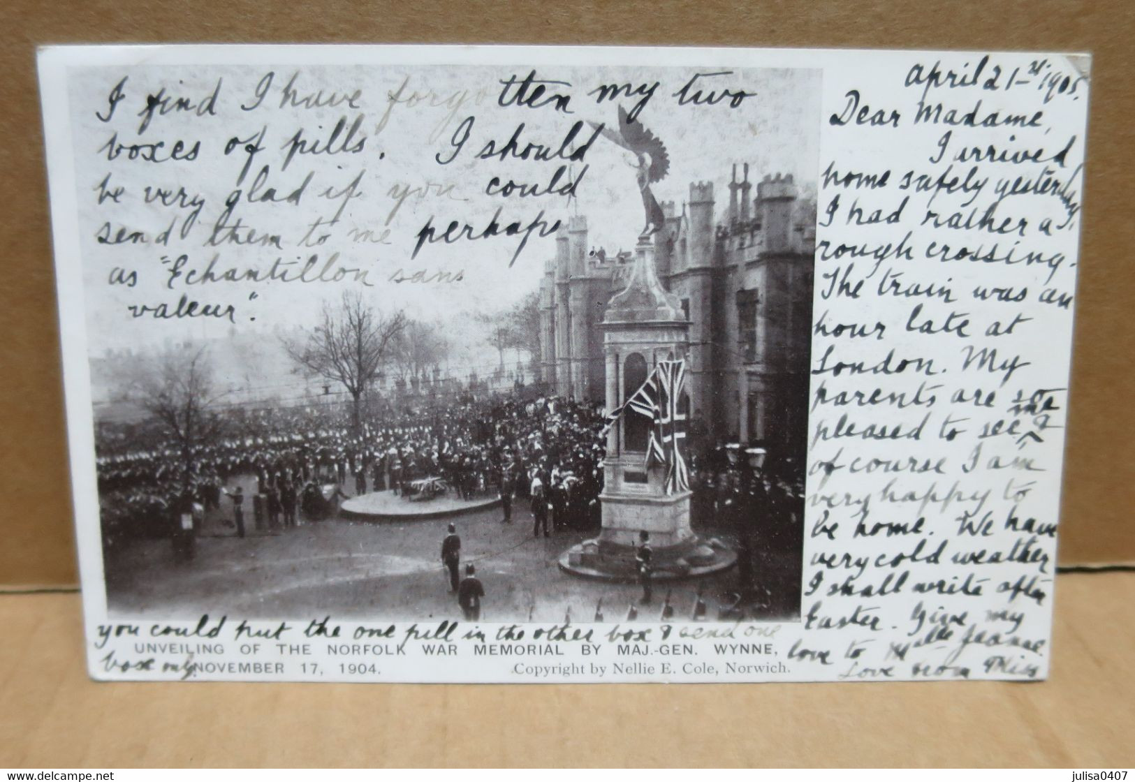 NORWICH (Angleterre) Unveiling Of The Norfolk War Memorial By Maj-Gen Wynne - Andere & Zonder Classificatie