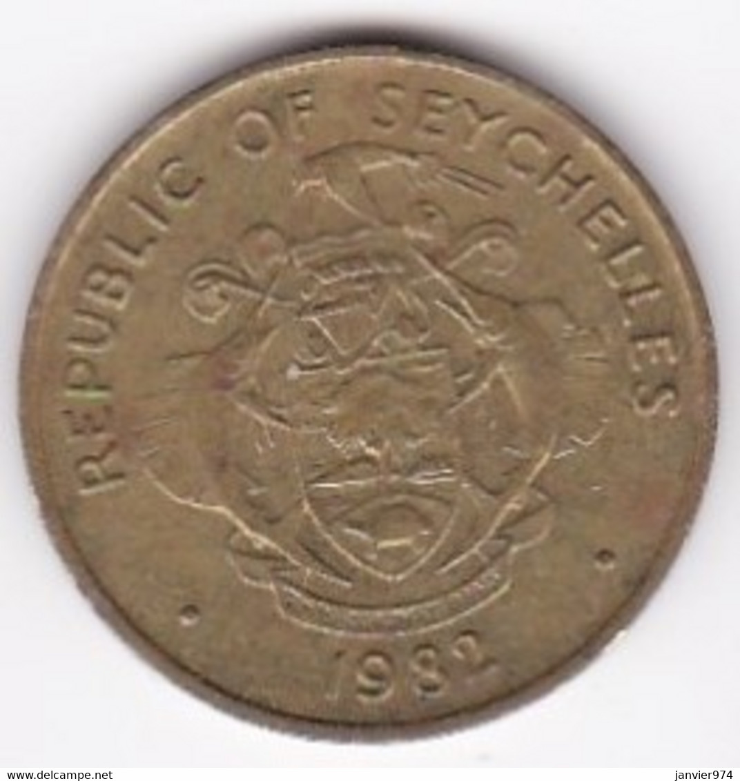 Seychelles 10 Cents 1982 En Laiton KM 48 - Seychellen