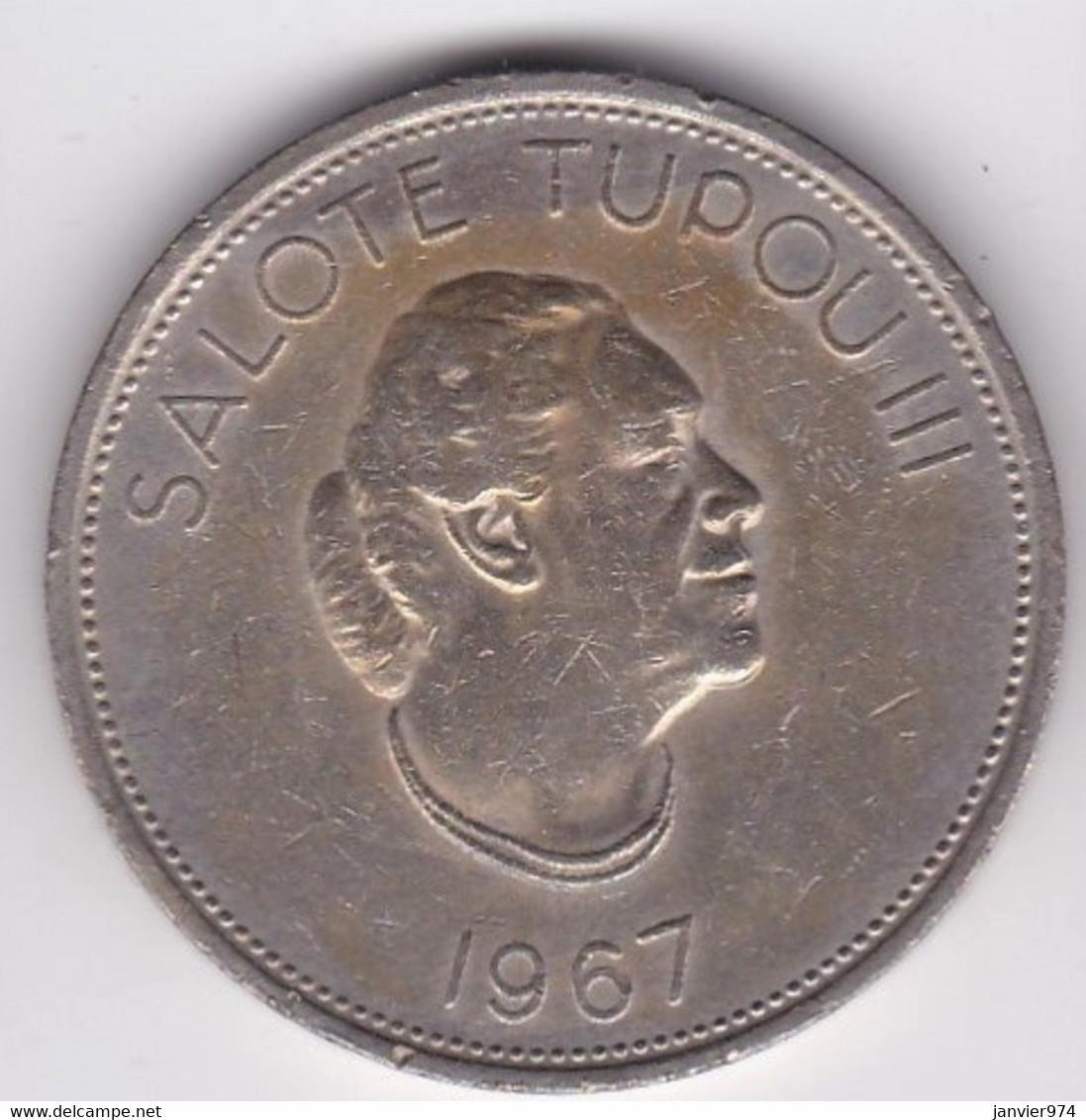 Tonga 1 Pa'anga 1967 Sālote Tupou III, En Cupronickel, KM# 11 - Tonga