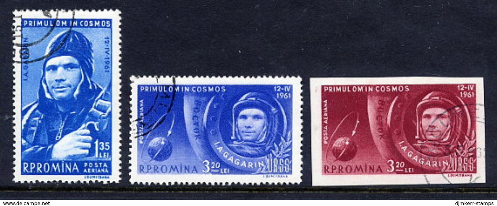 ROMANIA 1961 First Manned Space Flight  Used.  Michel 1962-64 - Used Stamps