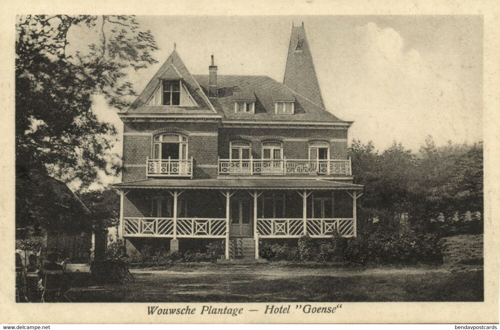 Nederland, WOUWSCHE PLANTAGE, Hotel Goense (1920s) Ansichtkaart - Roosendaal