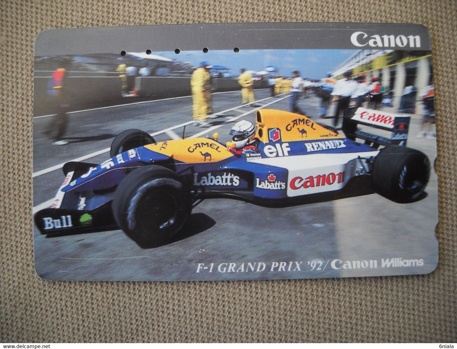 6876 Télécarte Collection  VOITURE Formule1 GRAND PRIX 92  RENAULT CANON WILLIAMS (scans Recto Verso)  Carte - Cars