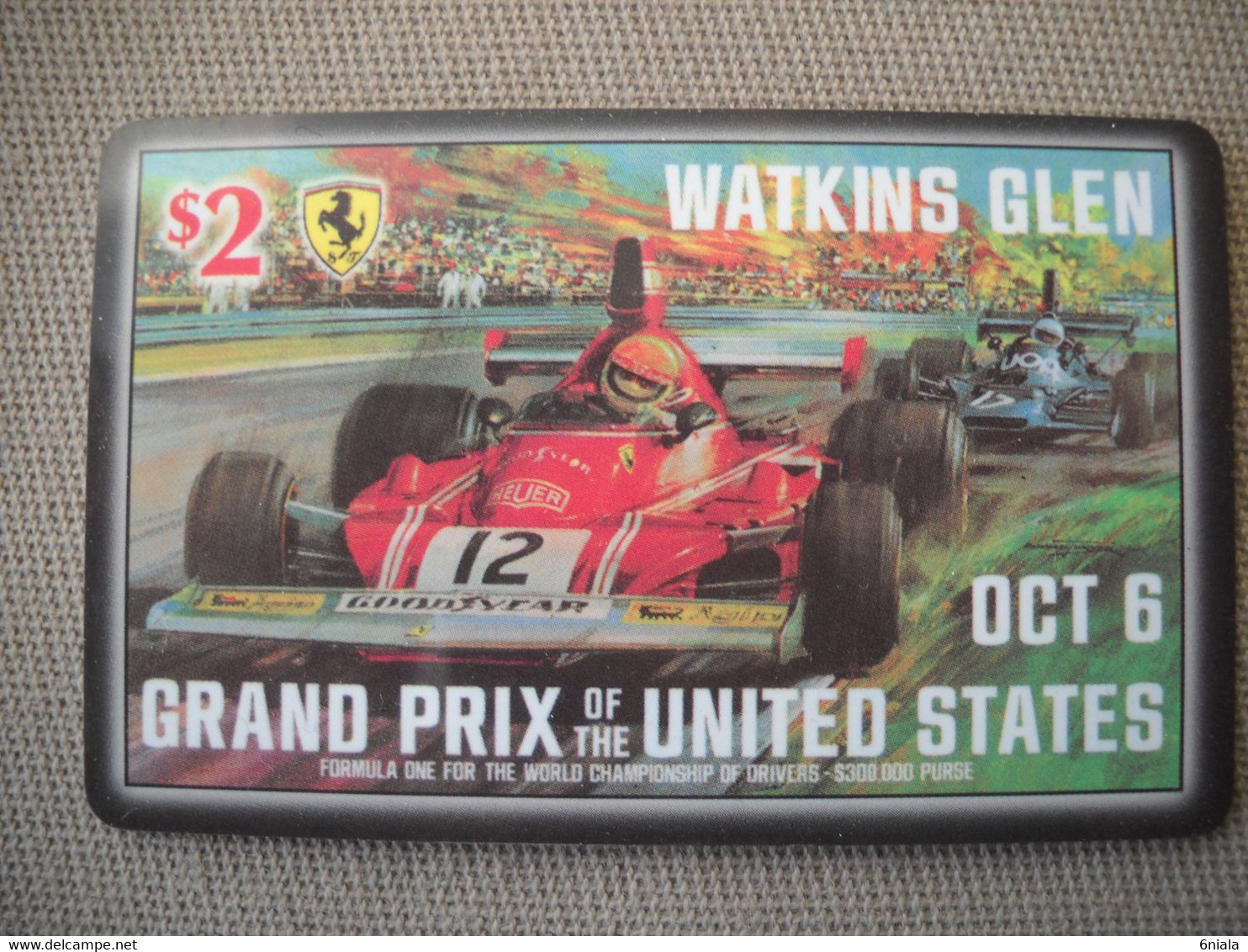 6881 Télécarte Collection  VOITURE Formule1 WATKINS GLEN Grand Prix USA  Circuit (scans Recto Verso)  Carte Téléphonique - Voitures