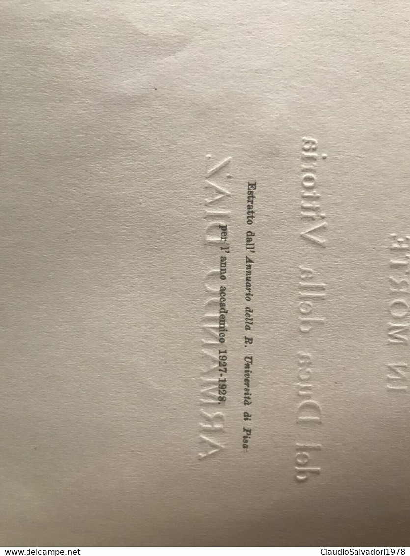 LIBRO IN MORTE DEL DUCA DELLA VITTORIA - ARMANDO DIAZ - GUGLIELMO BILANCIONI PISA 1928 - Médecine, Psychologie