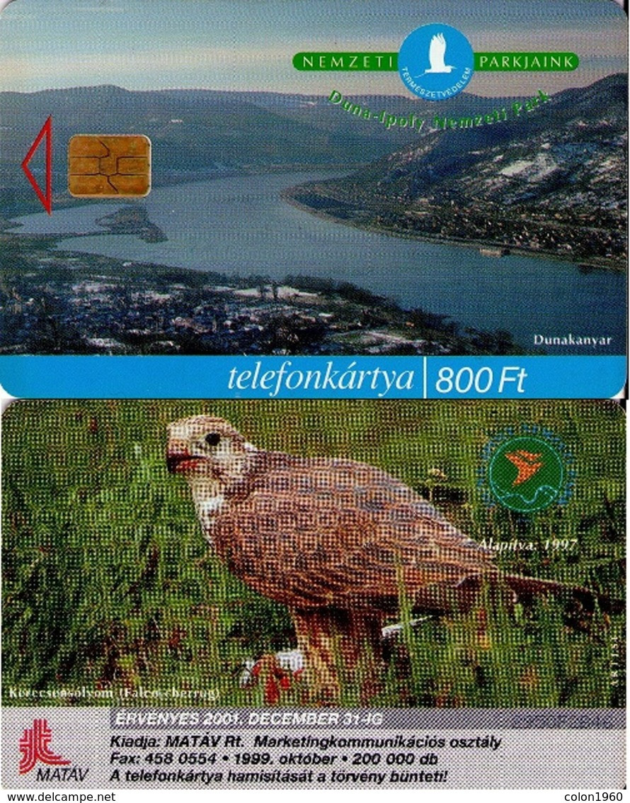 TARJETA TELEFONICA DE HUNGRIA. PARQUES NACIONALES Y HALCÓN. HU-P-1999-35. (079) - Arenden & Roofvogels