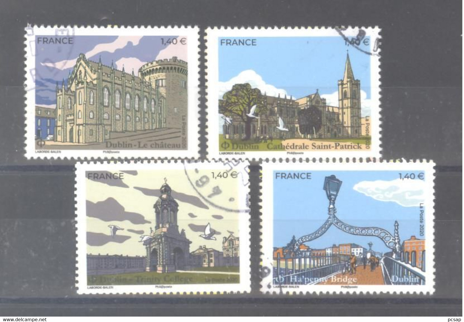 France Oblitérés : Les 4 Timbres Du Bloc "Dublin" N°5384 - 5385 - 5386 & 5387 (cachet Rond) - 2010-.. Matasellados