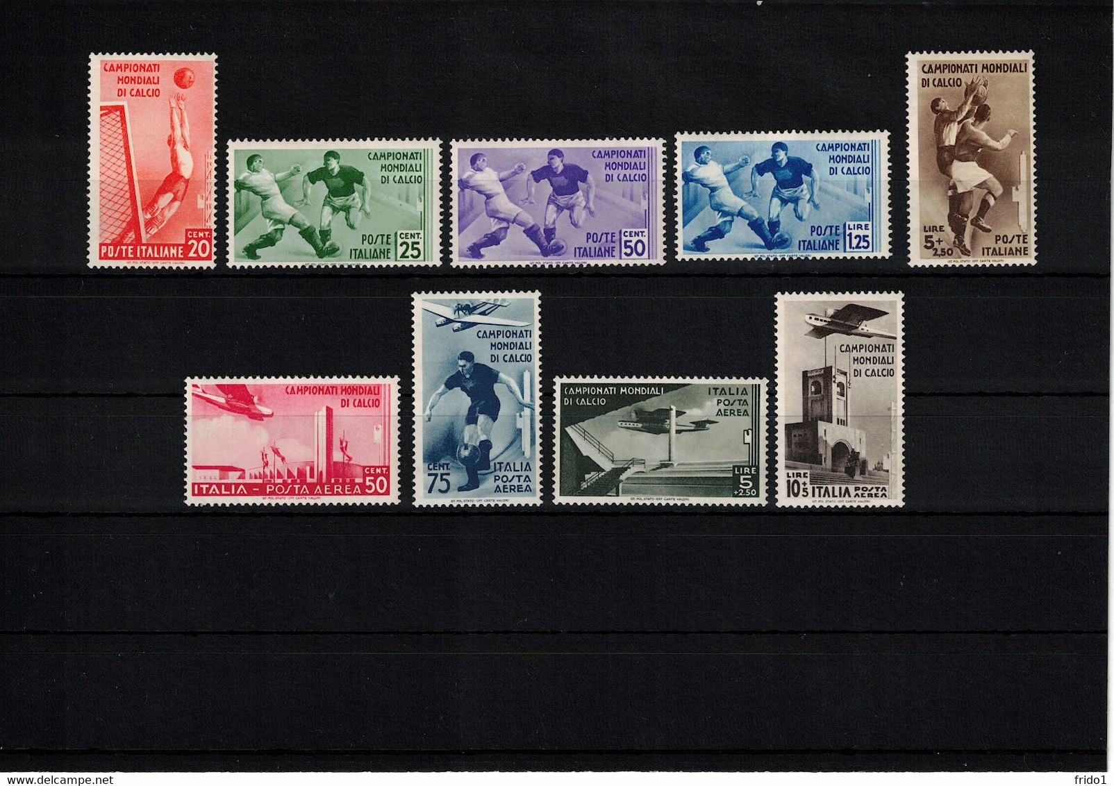 Italy / Italia 1934 World Football Cup Italy Complete Set Postfrisch / MNH - 1934 – Italien