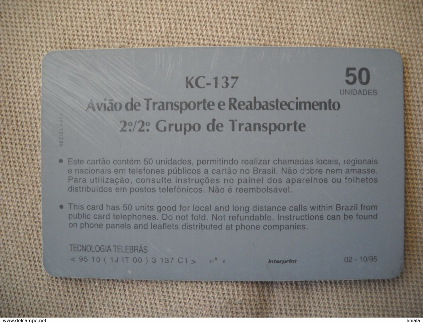 6894 Télécarte Collection  AVION  KC 137 Groupe De Transport    (scans Recto Verso)  Carte Téléphonique - Airplanes