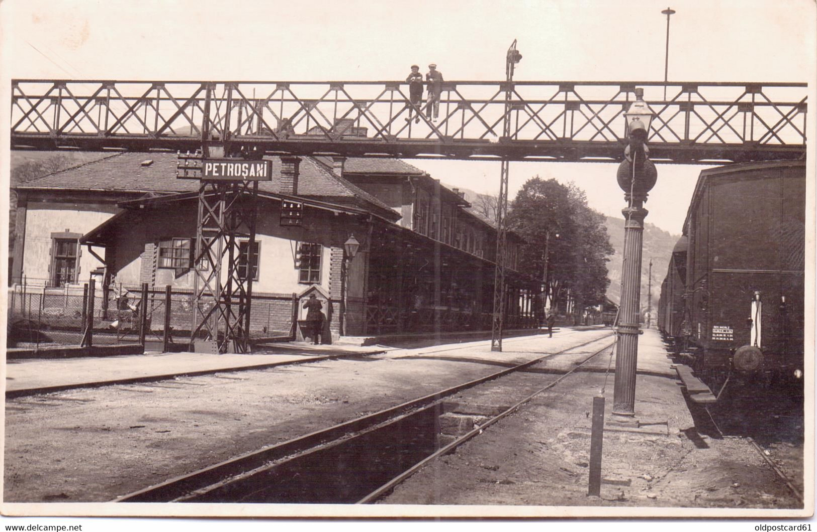 Seltene ALTE  Foto- AK   PETROSANI / Transsylvanien  / Rumänien  -  Bahnhof -  1934 Beschriftet - Romania