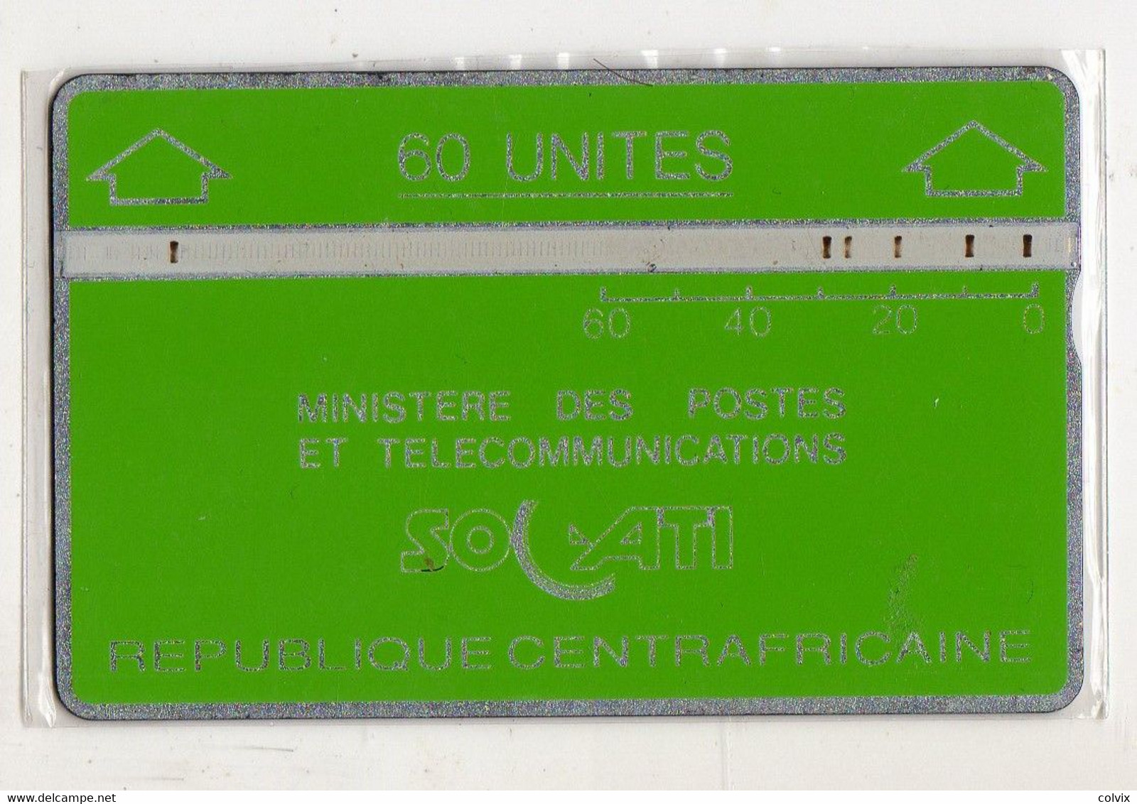 CENTRAFRIQUE REF MV CARDS CAR-03  60 U  N° 901C  Date 1989 - Centrafricaine (République)