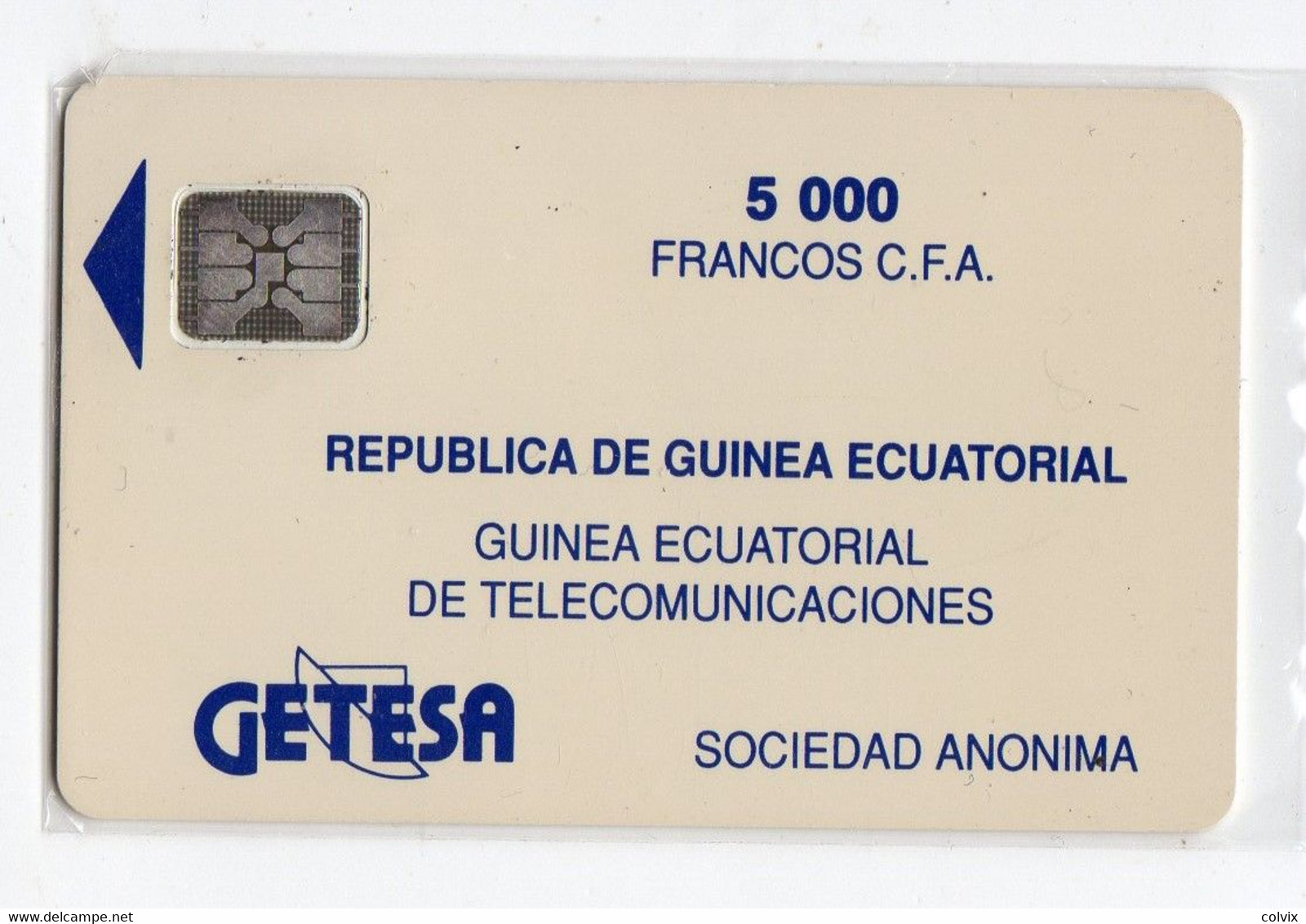 GUINEE EQUATORIALE REF MV CARDS EQG-01 5000 F  SC4 - Guinea Equatoriale