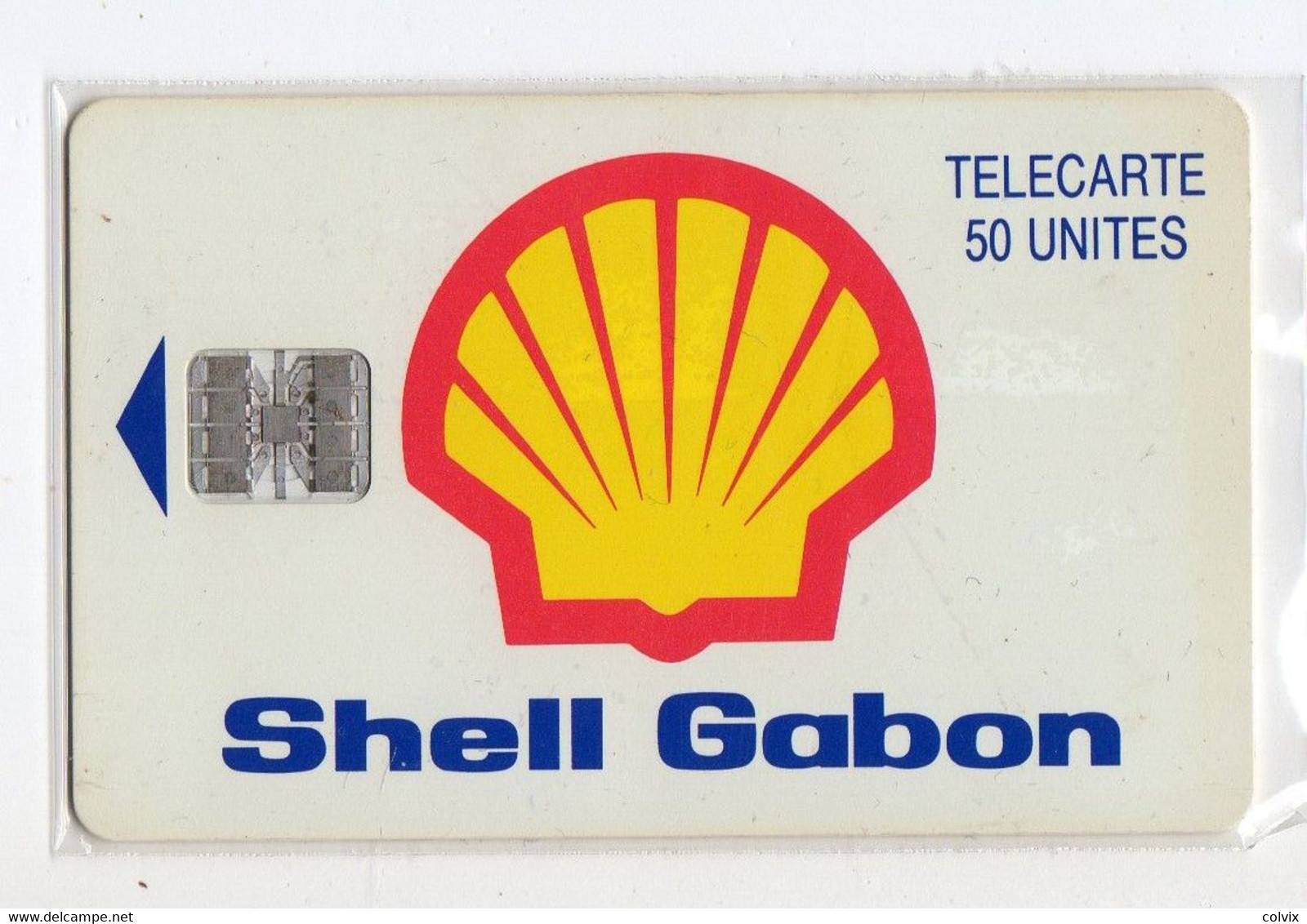 GABON REF MV CARDS GAB-31b 50 U SC7 ISO SHELL GABON Sans N° Au Verso - Gabun