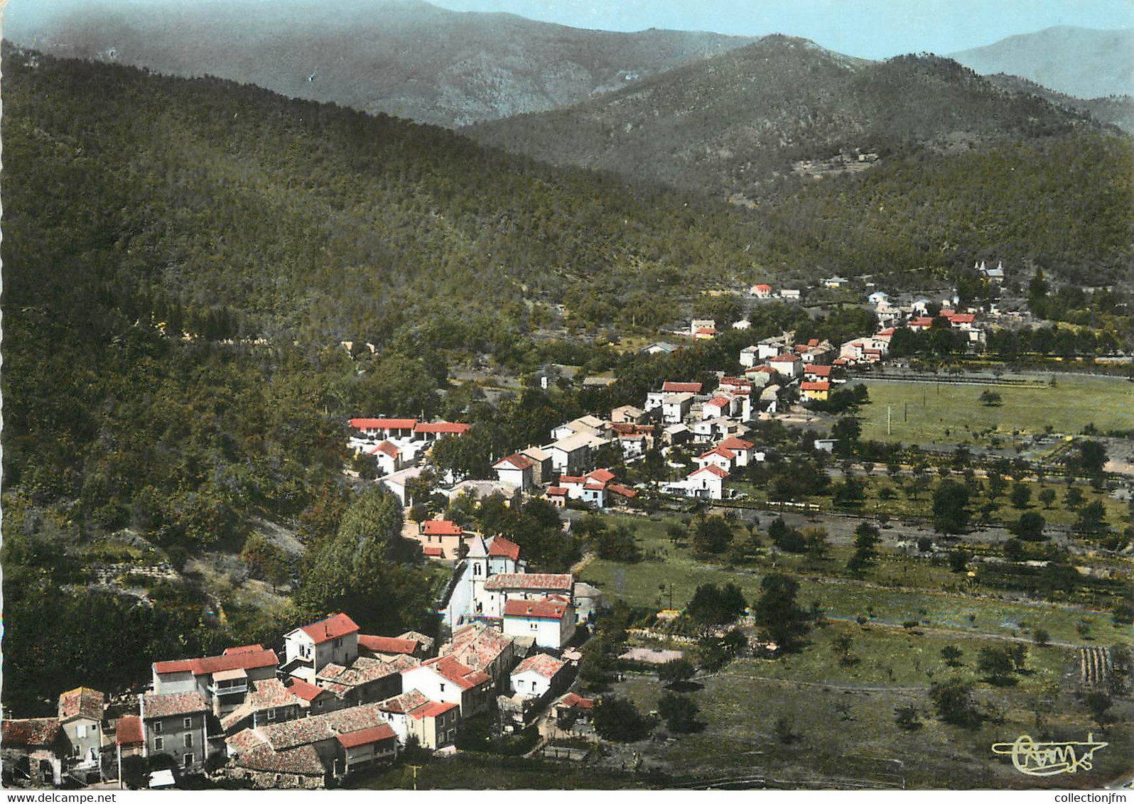 / CPSM FRANCE 30 "Chamborigaud, Vue Générale Aérienne" - Chamborigaud