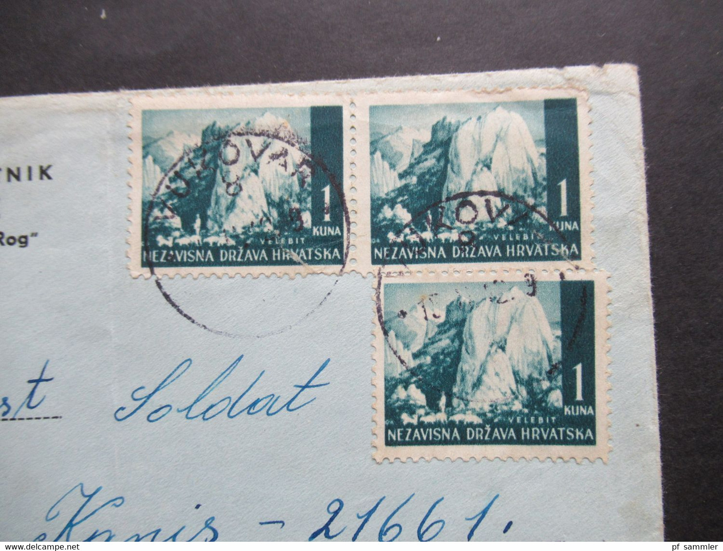 Kroatien 1941 Besetzung 2.WK Feldpost Brief FP Nr. 21661 Nach Berlin Mehrfachzensur OKW Stempel + Zensurstreifen - Croacia