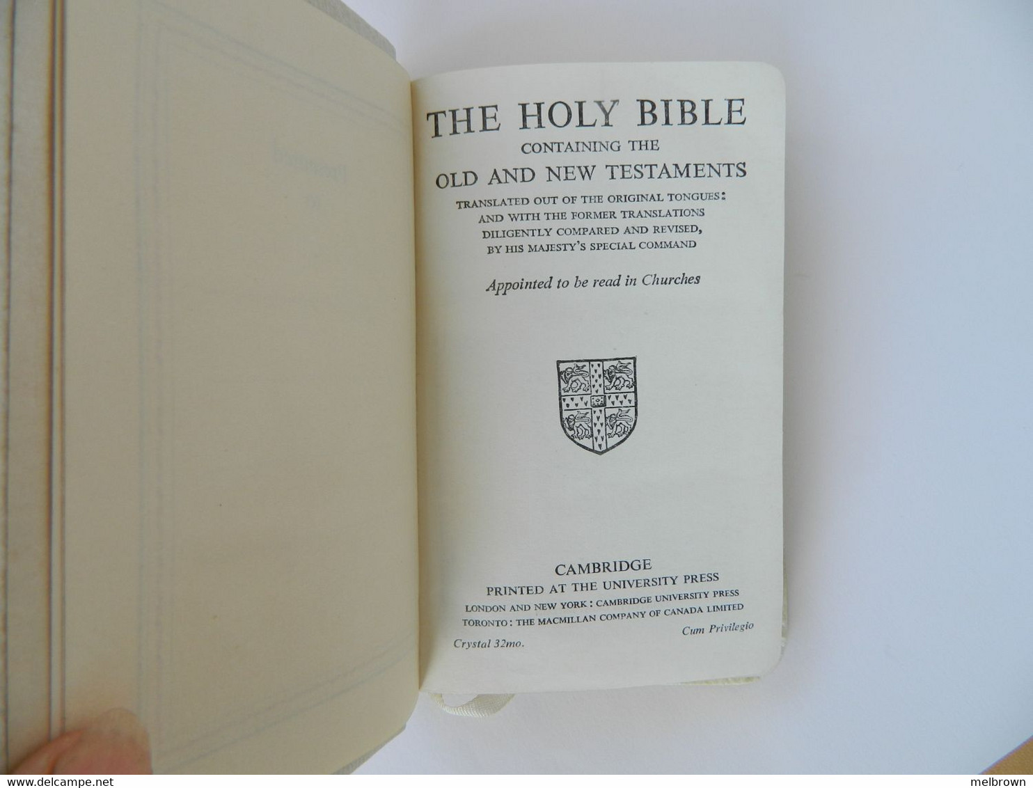 Vintage CAMBRIDGE BIBLE. Small White Edition. Gold-Edged Pages. Box included.