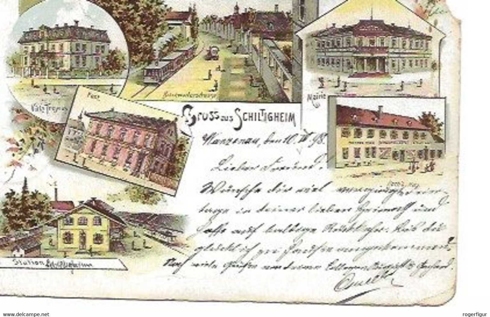 LITHOGRAPHIE GRUSS AUS SCHILTIGHEIM Circulé En 1898 - Schiltigheim