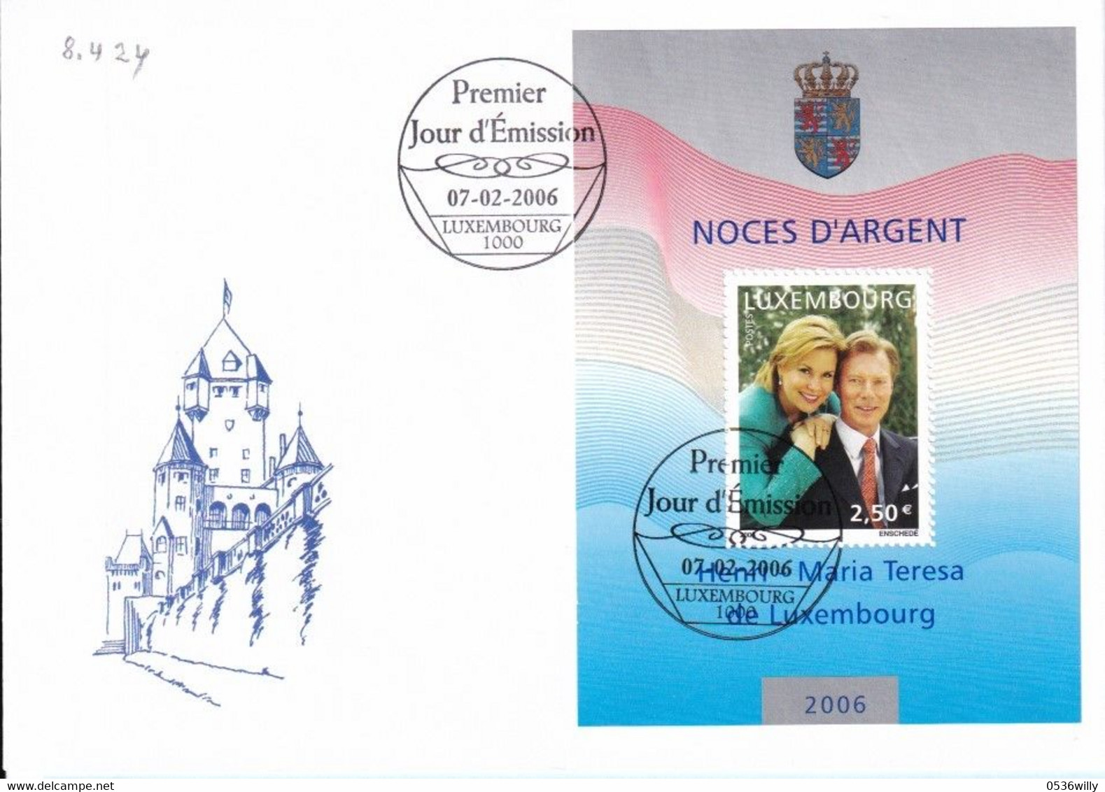 Luxembourg 2006 - FDC Bloc Noces D Argent Grand-Duc /Grande Duchesse (8.424) - Cartas & Documentos