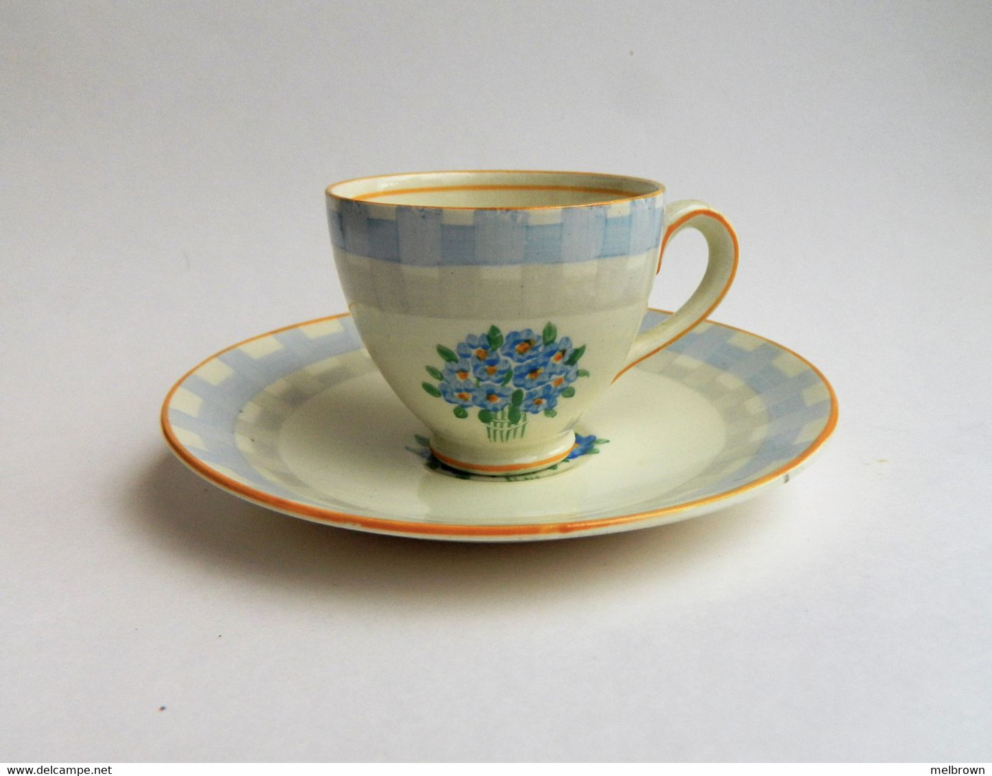 Vintage ROYAL VENTON WARE Hand Painted Blue Coffee Cup And Saucer - Zonder Classificatie