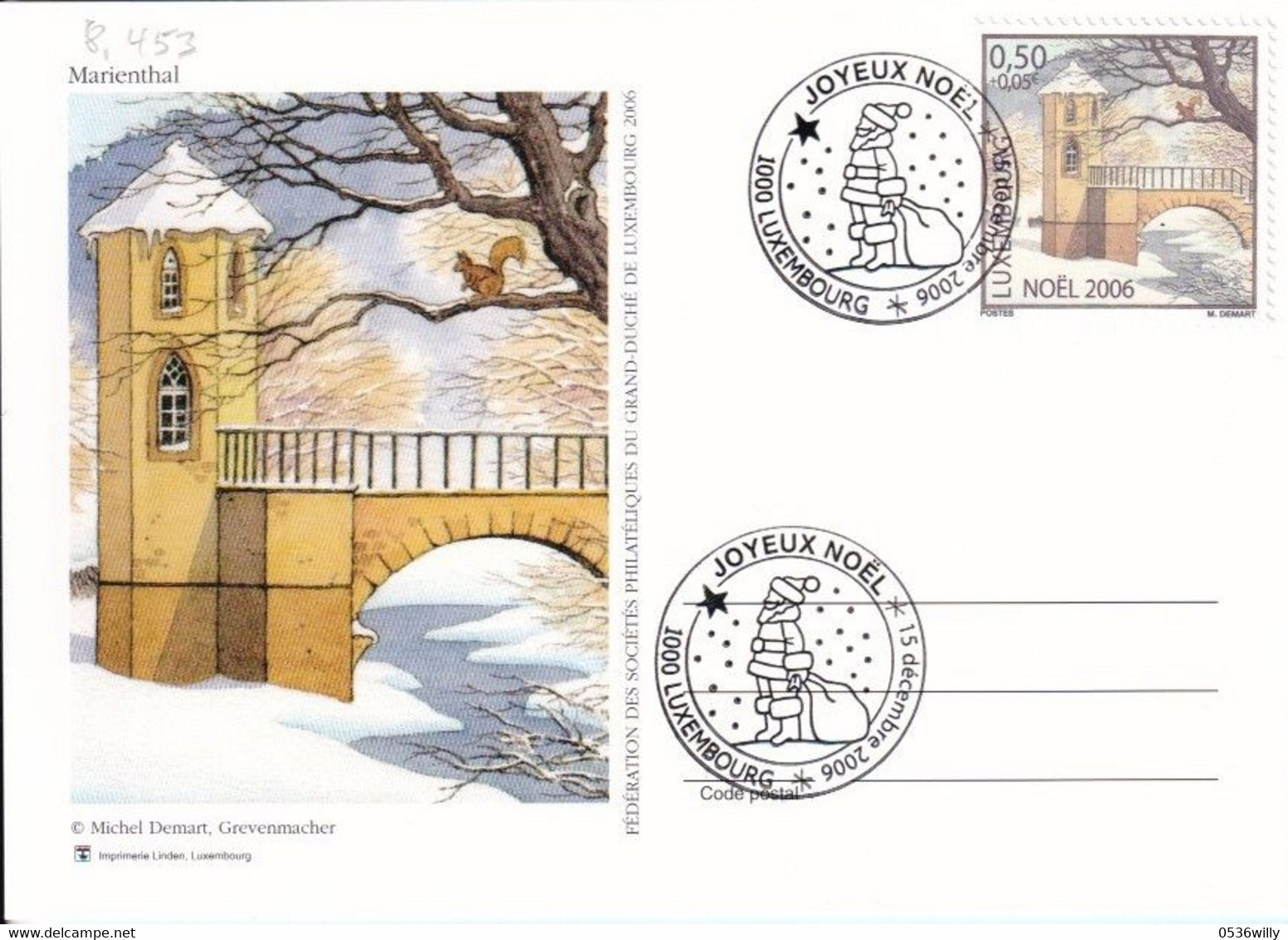 Luxembourg - Joyeux Noel (8.453) - Covers & Documents