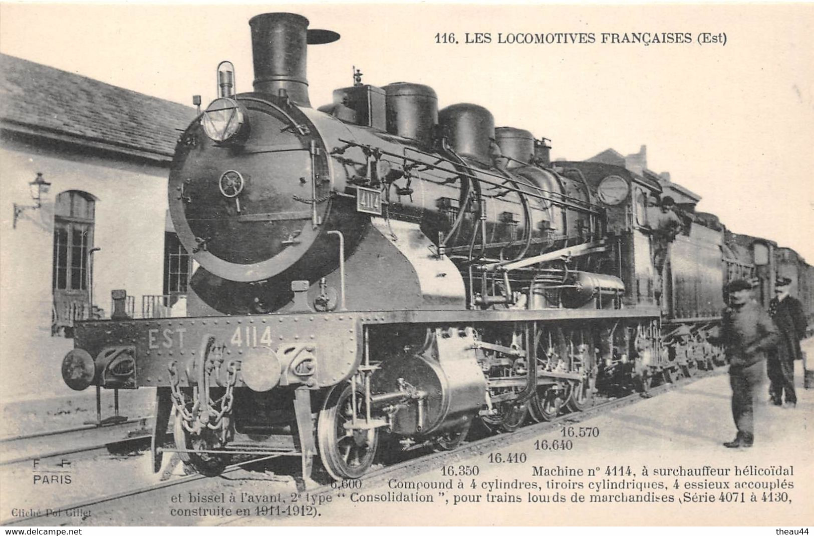 Locomotive N° " 4114 " De La Compagnie "EST" - Chemin De Fer, Train, Cheminots -  Collection FLEURY - Voir Description - Matériel