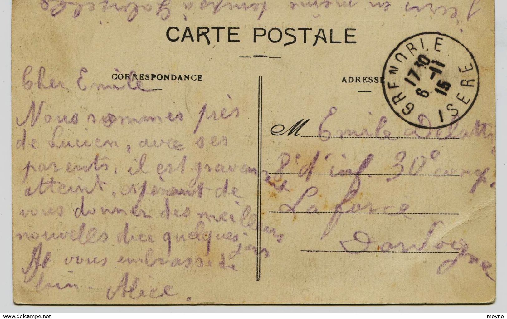 7383  - Isére - LA TRONCHE :  Hopital Militaire  (disparu ??)  - Circule En 1915 - La Tronche