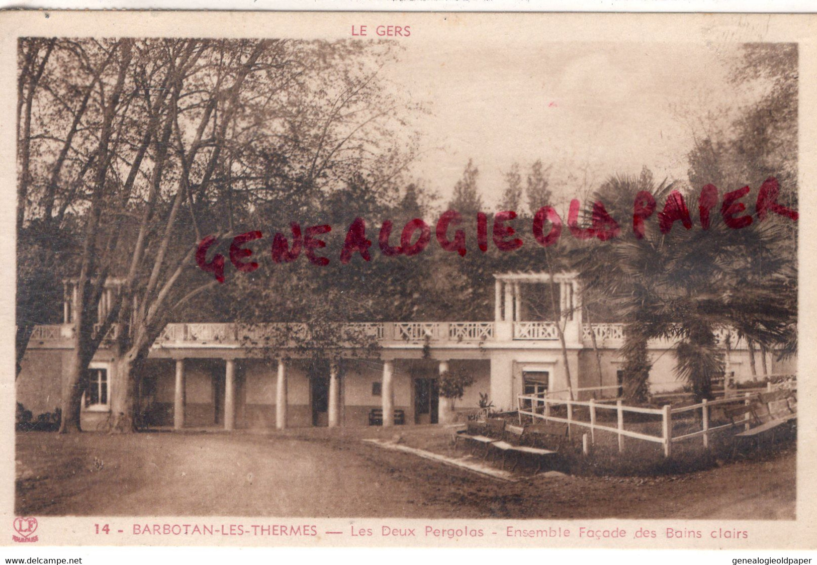 32- BARBOTAN LES THERMES- LES DEUX PERGOLAS- ENSEMBLE FACADE DES BAINS CLAIRS  - GERS - Barbotan