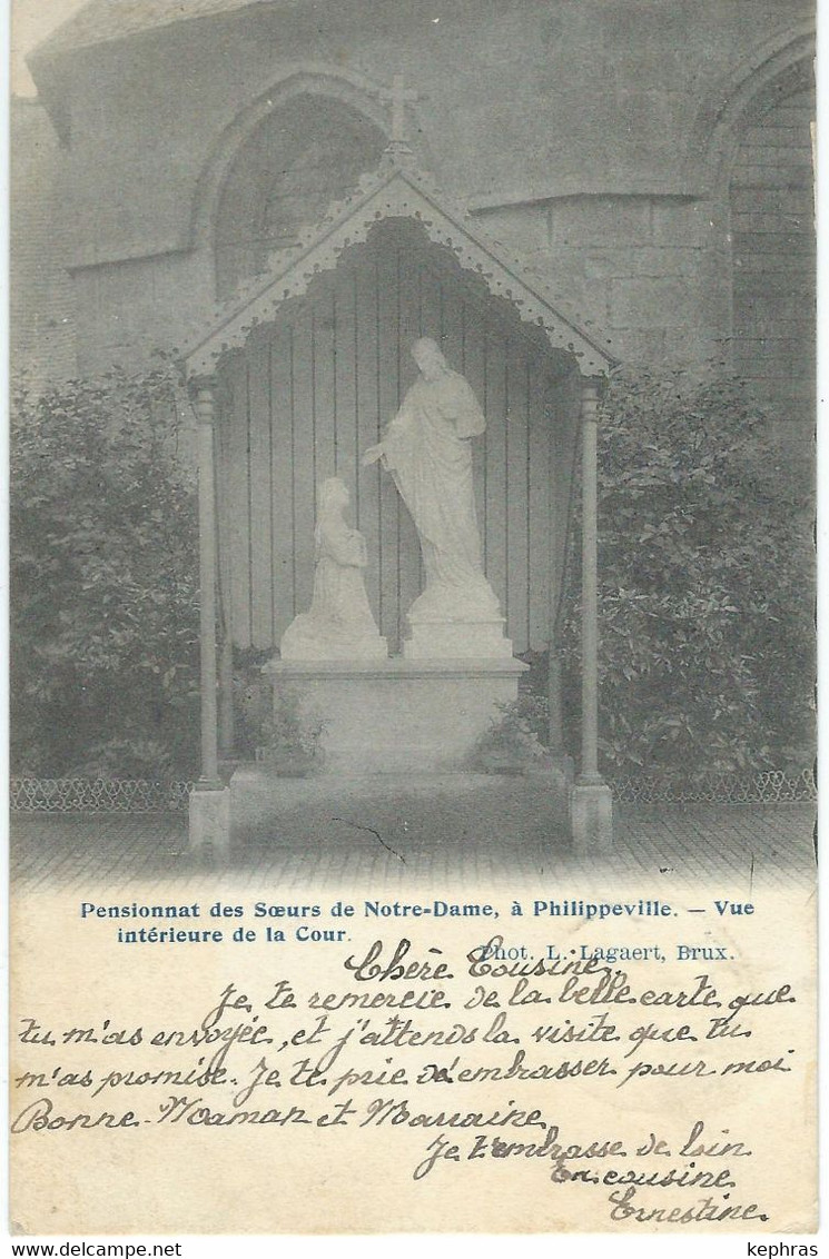 PHILIPPEVILLE : Pensionnat Soeurs Notre-Dame - Vue Intérieure De La Cour - RARE CPA - Cachet De La Poste 1904 - Philippeville