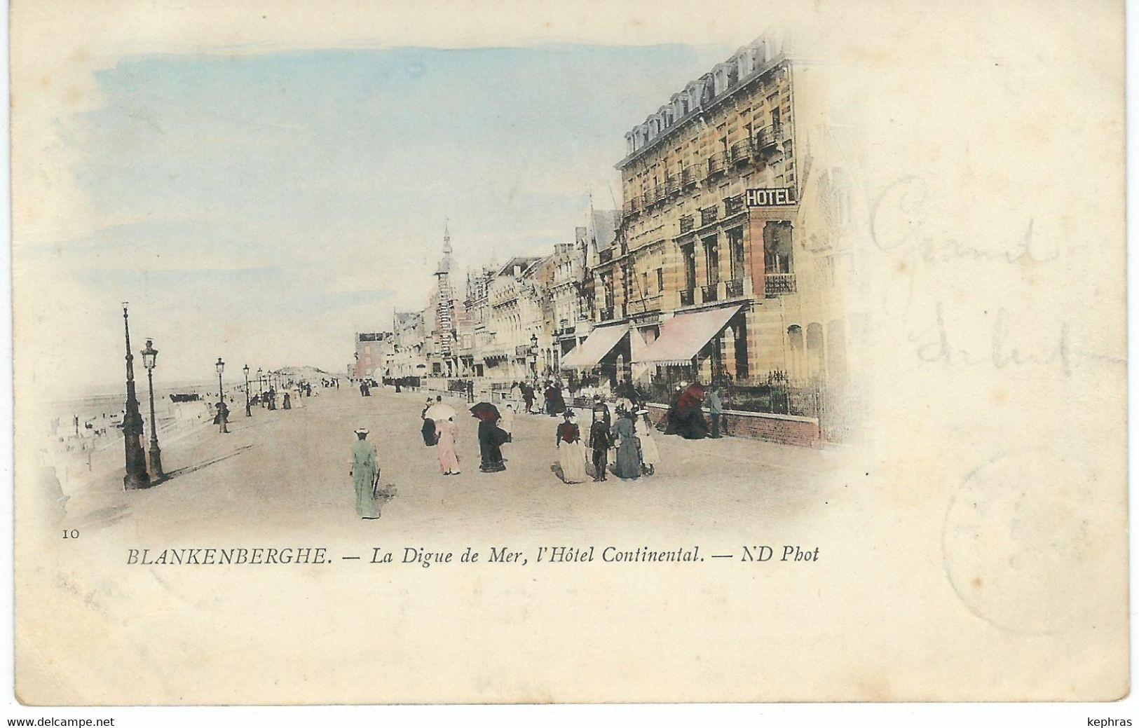 BLANKENBERGHE - BLANKENBERGE : Digue De Mer - Hôtel Continental - RARE VARIANTE COLORISEE - Cachet De La Poste 1901 - Blankenberge