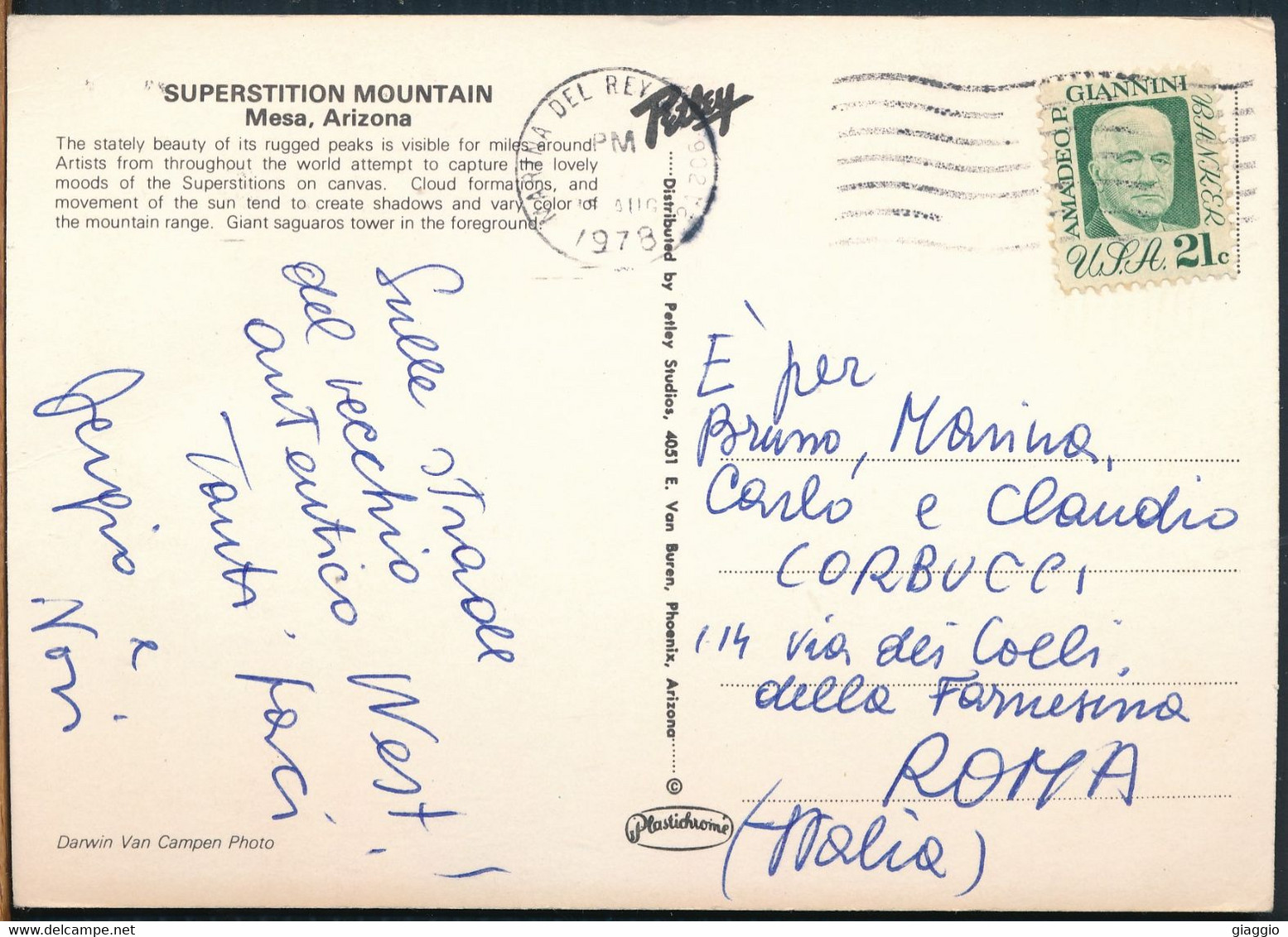 °°° 25544 - USA - AZ - MESA - SUPERSTITION MOUNTAIN - 1978 With Stamps °°° - Mesa